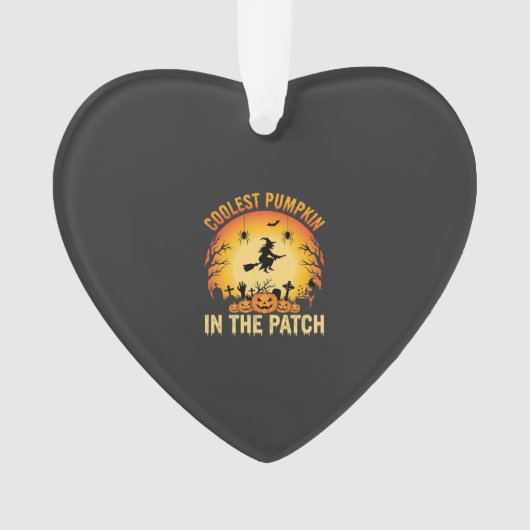 Halloween Coolster Kürbis im Patch Hexen Design Ornament (Vorderseite)