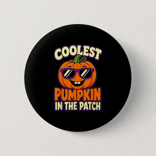 Halloween coolster Kürbis im Patch Kinder Jungen Button (Vorderseite)