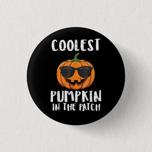 Halloween Coolster Kürbis-Patch-Kostüm Männer Jung Button (Vorderseite)