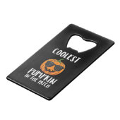 Halloween Coolster Kürbis-Patch-Kostüm Männer Jung Geldbeutel Flaschenöffner (Rückseite Schrägansicht)