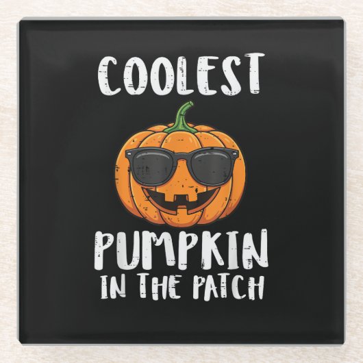 Halloween Coolster Kürbis-Patch-Kostüm Männer Jung Glasuntersetzer (Vorderseite)