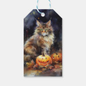 Halloween-Coon-Katze mit Pumpkins Beängstigend Geschenkanhänger (Rückseite)