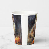 Halloween-Coon-Katze mit Pumpkins Beängstigend Pappbecher (Rechts)