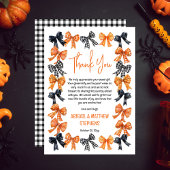 Halloween Coquette Black | Orange Bows Baby Dusche Dankeskarte