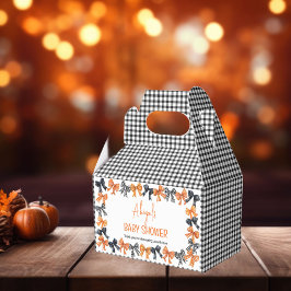 Halloween Coquette Black | Orange Bows Baby Dusche Geschenkschachtel