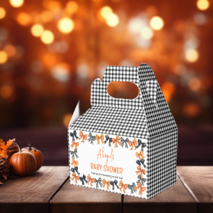 Halloween Coquette Black   Orange Bows Baby Dusche Geschenkschachtel