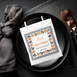 Halloween Coquette Black | Orange Bows Baby Dusche Geschenktütchen