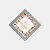 Halloween Coquette Black | Orange Bows Baby Dusche Serviette (Ecke)