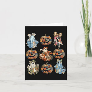 Halloween Coquette Bow Pumpkin Ghost Patchwork Spi Karte