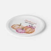 Halloween Coquette Bow Pumpkin Spooky Kinderdusche Pappteller (Schrägansicht)