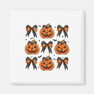 Halloween Coquette Bow Pumpkin Spooky Women Girl C Magnet