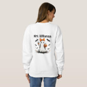 Halloween Coquette Bows und Reading Ghosts Sweatshirt (Schwarz voll)
