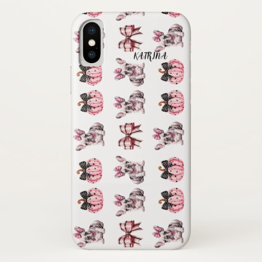 Halloween Coquette Bulldog Bow Kürbis Case-Mate iPhone Hülle (Rückseite)