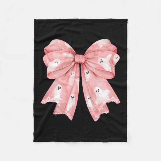 Halloween Coquette Ghost Bow Niedlich Girly Soft G Fleecedecke (Vorderseite)