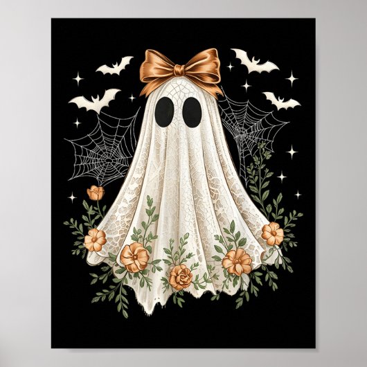 Halloween Coquette Lace Ghost Boo Boojee Soky Seas Poster (Vorne)