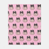 Halloween Coquette niedlich Pink Pumpkin mit Bug Fleecedecke (Vorderseite)