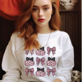 Halloween Coquette Pumpkins und Bows rosa Sweatshirt