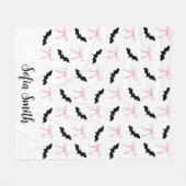 Halloween Coquette rosa Bug und schwarze Fledermäu Fleecedecke (Vorderseite (Horizontal))