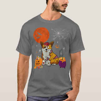 Halloween Corgi Dog Beängstigend Zombie Kostüm Can T-Shirt
