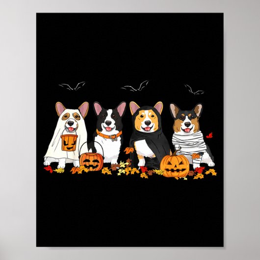Halloween Corgi Ghost Soky Corgi Lovers Dog Mama P Poster (Vorne)
