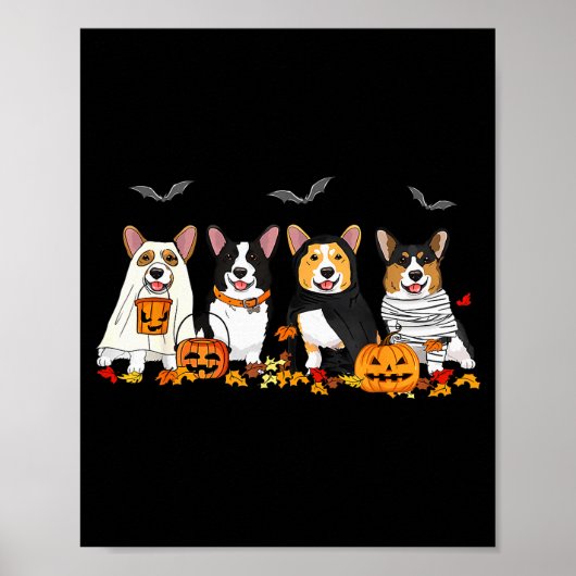 Halloween Corgi Ghost Soky Corgi Lovers Dog Mama P Poster (Vorne)