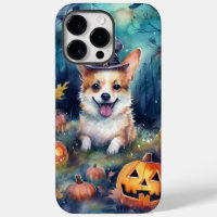 Halloween Corgi mit Pumpkins Beängstigend