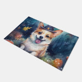Halloween Corgi mit Pumpkins Beängstigend Fußmatte (Schrägansicht)