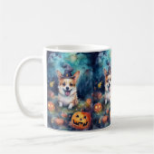 Halloween Corgi mit Pumpkins Beängstigend Kaffeetasse (Links)