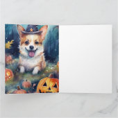 Halloween Corgi mit Pumpkins Beängstigend Karte (Innenseite)