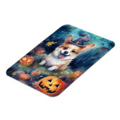 Halloween Corgi mit Pumpkins Beängstigend Magnet (Linke Seite)