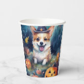 Halloween Corgi mit Pumpkins Beängstigend Pappbecher (Rückseite)