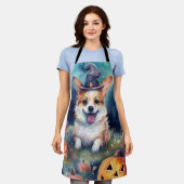 Halloween Corgi mit Pumpkins Beängstigend Schürze (Getragen)