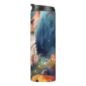 Halloween Corgi mit Pumpkins Beängstigend Thermosbecher (Nach rechts gedreht)