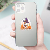 Halloween Corgi Square Sticker (Telefon)