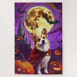 Halloween Corgi Vampir-Kürbisse Gruselig Puzzle