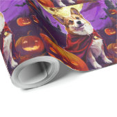 Halloween Corgi Vampire Pumpkins Beängstigend Geschenkpapier (Rolleneckpunkt)