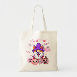 Halloween Corgi Witch Candy Tote Bag Tragetasche