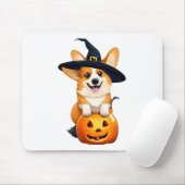 Halloween Corgi Witch Hat Mousepad (Mit Mouse)