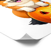 Halloween Corgi Witch Hat Poster (Ecke)