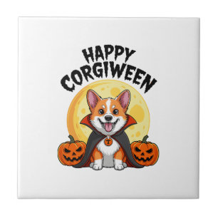 Halloween Corgiween, Gruseliger Corgi Hund Fliese
