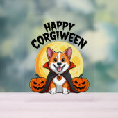 Halloween Corgiween, Spooky Corgi Dog Acrylschild (Neutral)