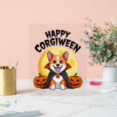 Halloween Corgiween, Spooky Corgi Dog Acrylschild (Hochzeit)