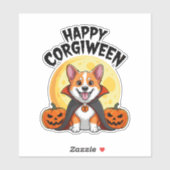 Halloween Corgiween, Spooky Corgi Dog Aufkleber (Blatt)