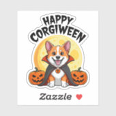 Halloween Corgiween, Spooky Corgi Dog Aufkleber (Blatt)