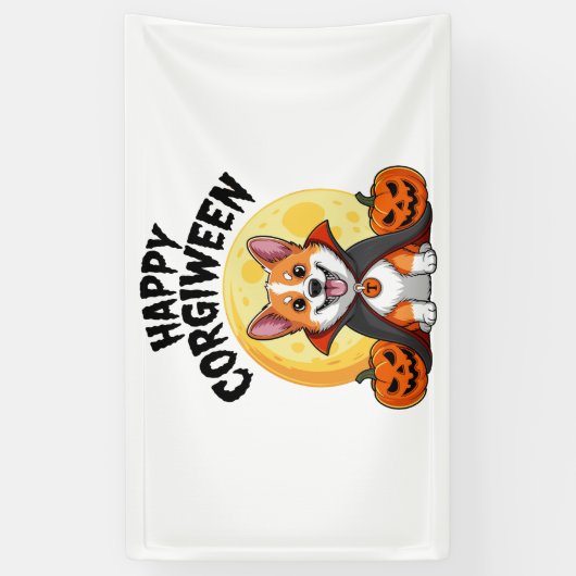 Halloween Corgiween, Spooky Corgi Dog Banner (Vertikal)