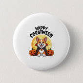 Halloween Corgiween, Spooky Corgi Dog Button (Vorderseite)