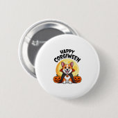 Halloween Corgiween, Spooky Corgi Dog Button (Vorne & Hinten)