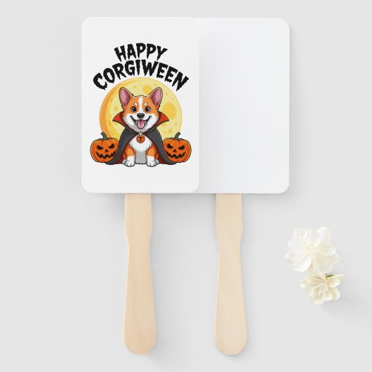Halloween Corgiween, Spooky Corgi Dog Fächer (Vorne und Hinten)