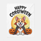 Halloween Corgiween, Spooky Corgi Dog Fleecedecke (Vorderseite)