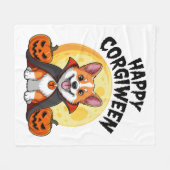 Halloween Corgiween, Spooky Corgi Dog Fleecedecke (Vorderseite (Horizontal))